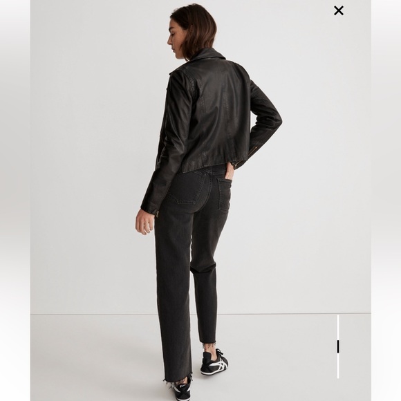 Madewell Washed Leather Motorcycle Jacket: Brass Hardware Edition - Picture 2 of 16